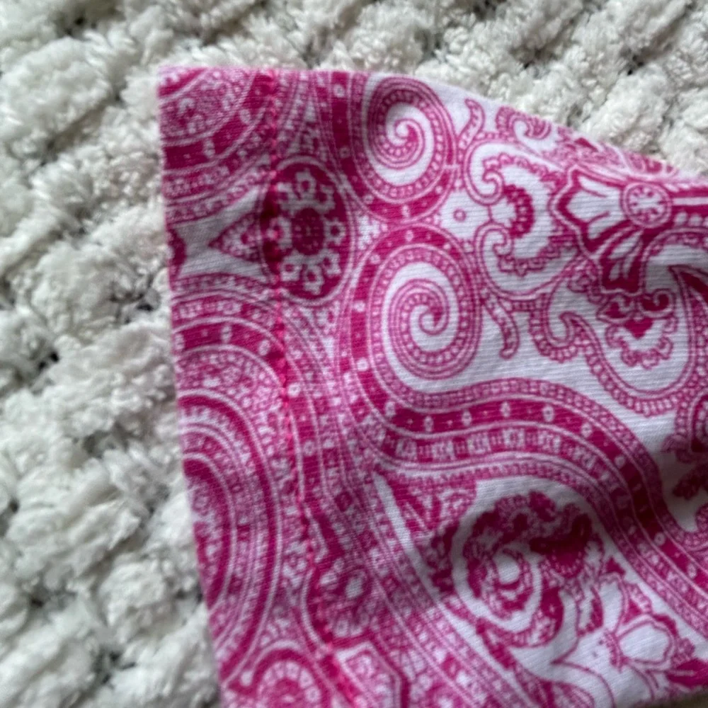 Ralph Lauren 12/14 drop waist dress in pink/white paisley print. Long sleeve